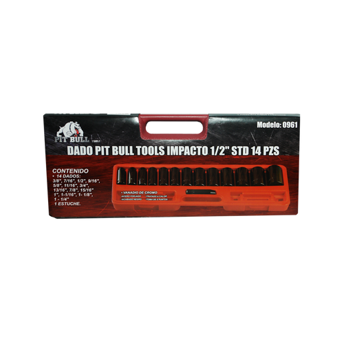 PIT BULL TOOLS IMPACT SOCKET 1/2 15PZ STD | 0961