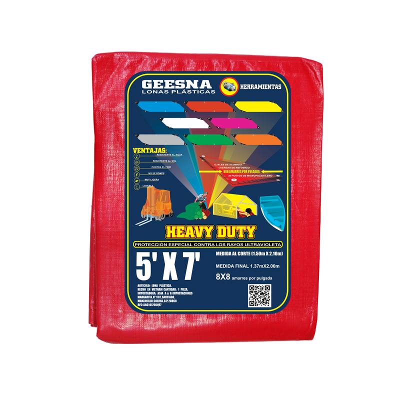 LONA ROJA LIG  5X7 ( 1.50X2.10)  GEESNA | 2462