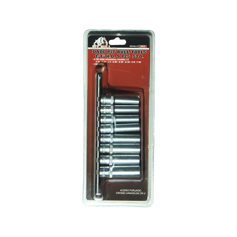 DADO PIT BULL TOOLS 1/4 HD 9 PZ STD | 30002