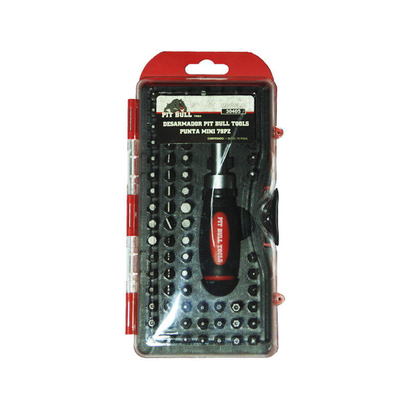 PIT BULL TOOLS SCREWDRIVER WITH MINI BITS 79 | 30405
