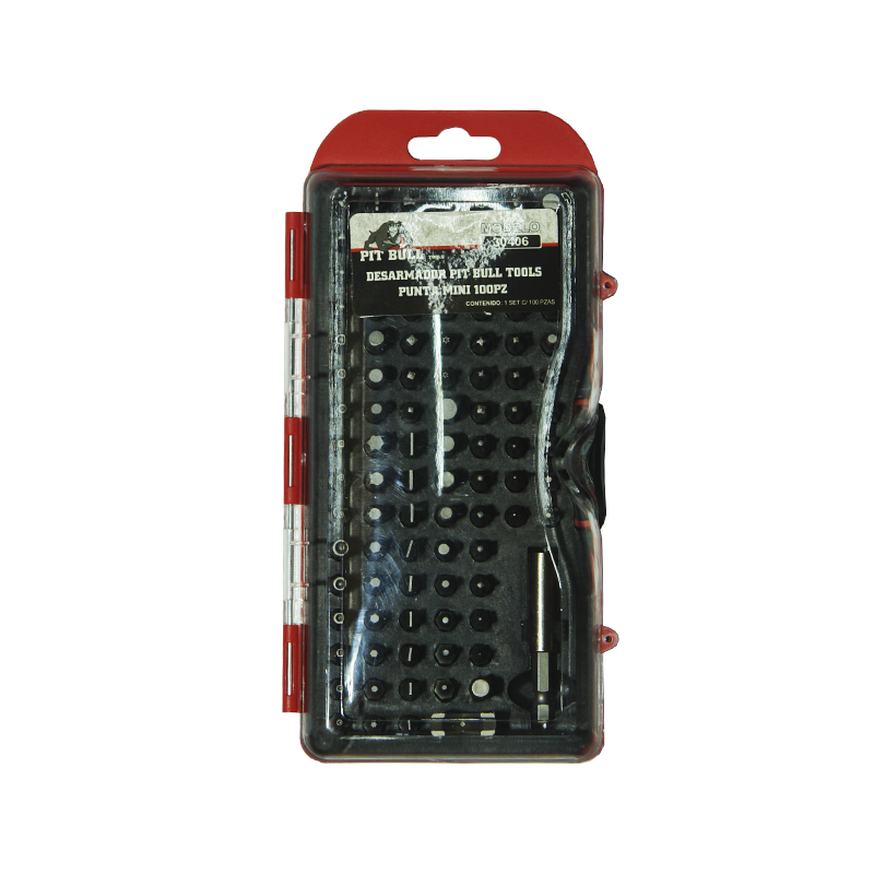 PIT BULL TOOLS SCREWDRIVER WITH 100 MIN BITS | 30406