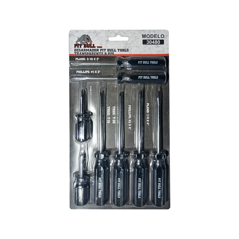PIT BULL TOOLS TRANSPARENT SCREWDRIVER SET 8 PCS | 30480