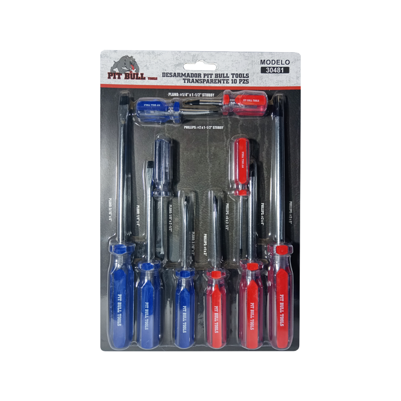 PIT BULL TOOLS TRANSPARENT SCREWDRIVER SET 10 PCS | 30481