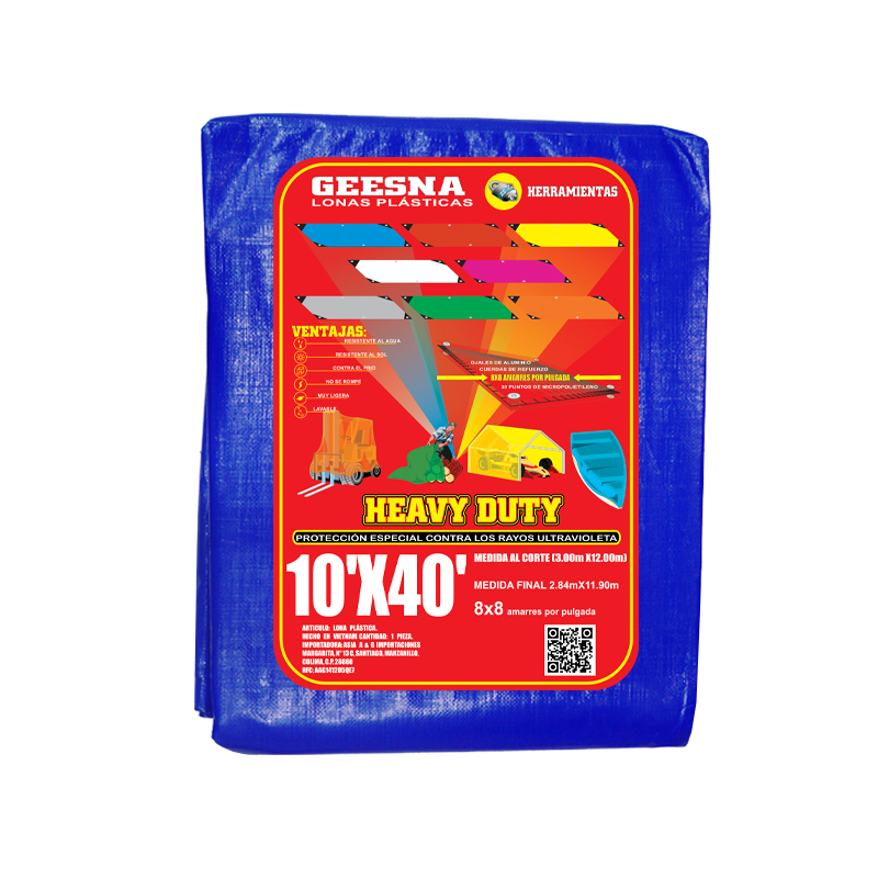 LONA AZUL LIG 10X40  (3.00X12.00)  GEESNA | 33249