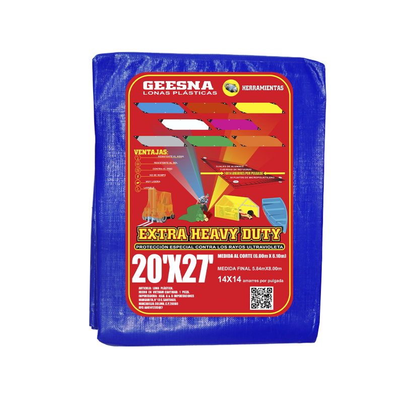 LONA AZUL PES 20X27  (6.00X8.10)  GEESNA | 33264