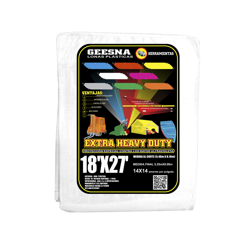 LONA BLCA PES 18X27 ( 5.40X8.10)  GEESNA | 33267