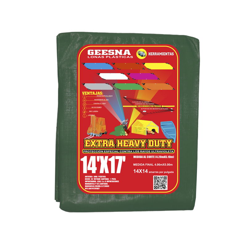 LONA VERD PES 14X17 ( 4.20X5.10)  GEESNA | 33306