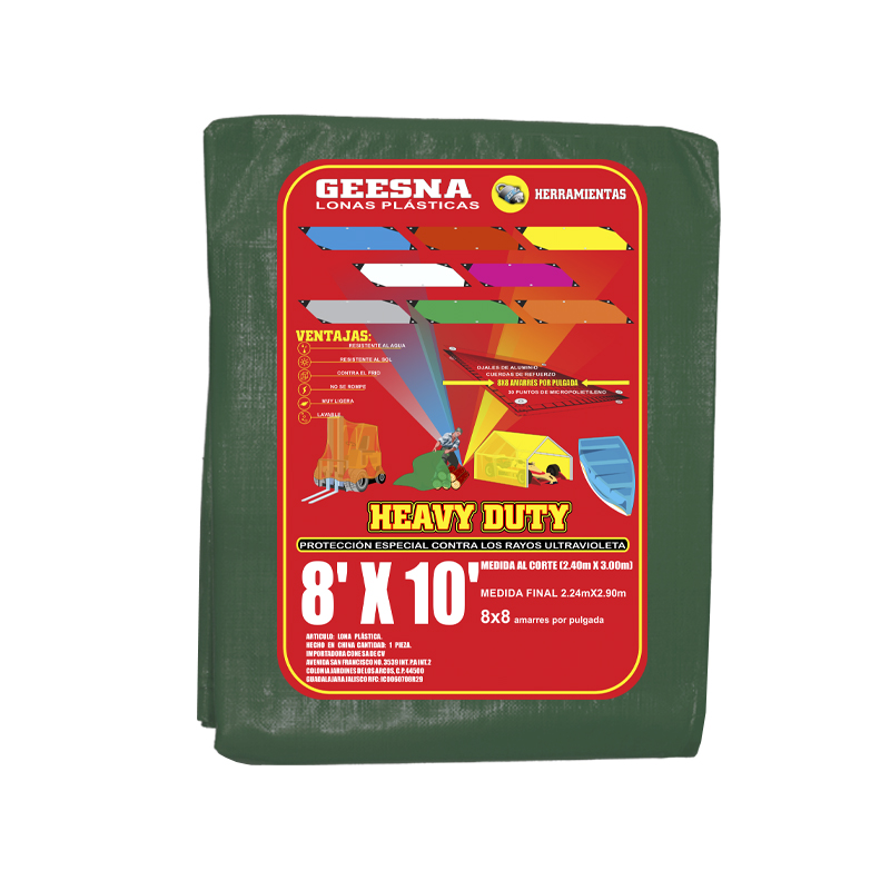 LONA VERD LIG  8X10 ( 2.40X3.00)  GEESNA | 4059