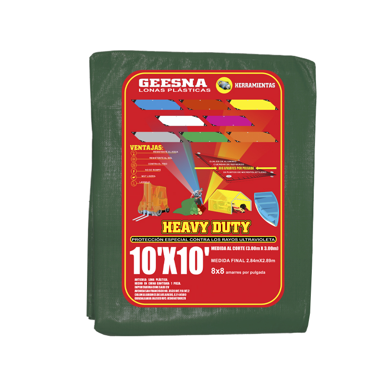 LONA VERD LIG 10X10 ( 3.00X3.00)  GEESNA | 4061