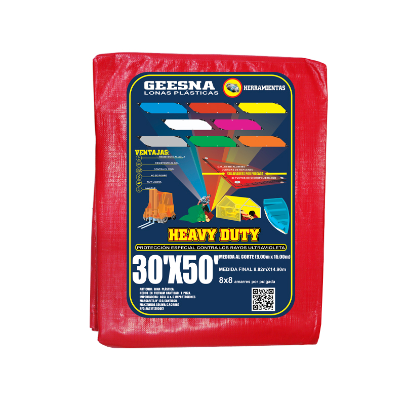 LONA ROJA LIG 30X50 ( 9.00X15.00)  GEESNA | 4083