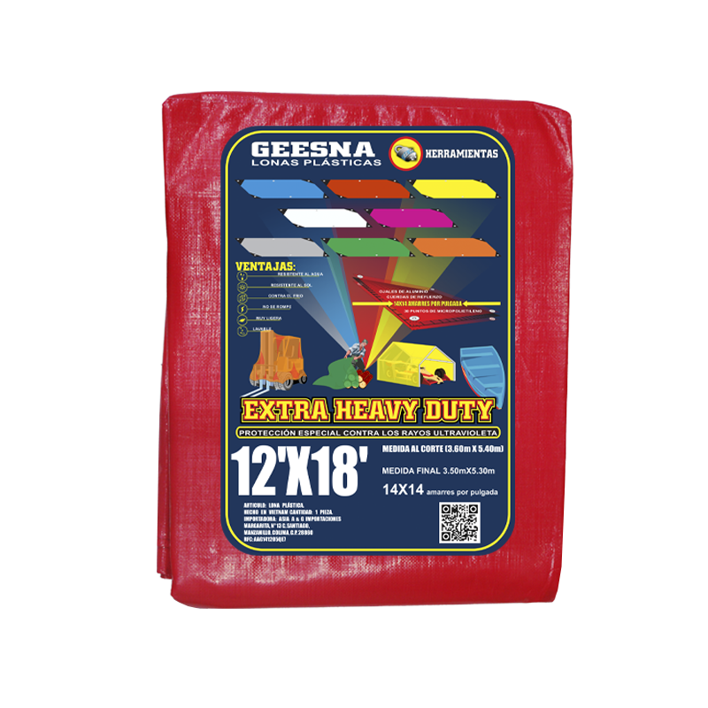 LONA ROJA PES 12X18 (3.60X5.40)  GEESNA | 4405