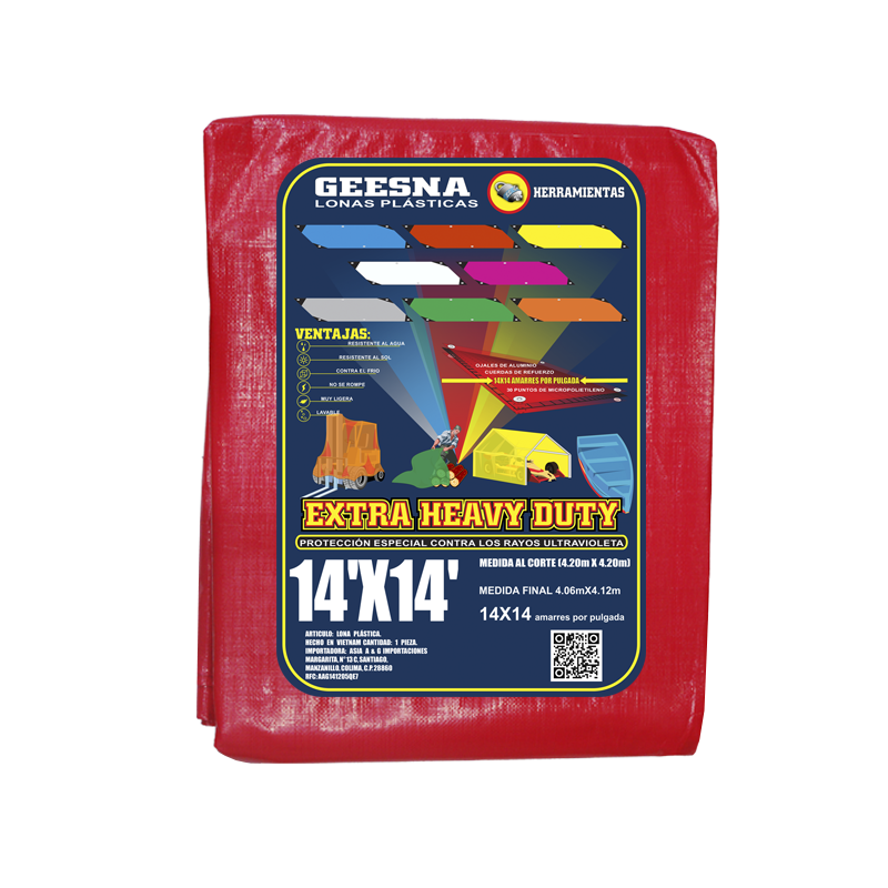 RED CANVAS PES 14X14 (4.20X4.20) GEESNA | 4407