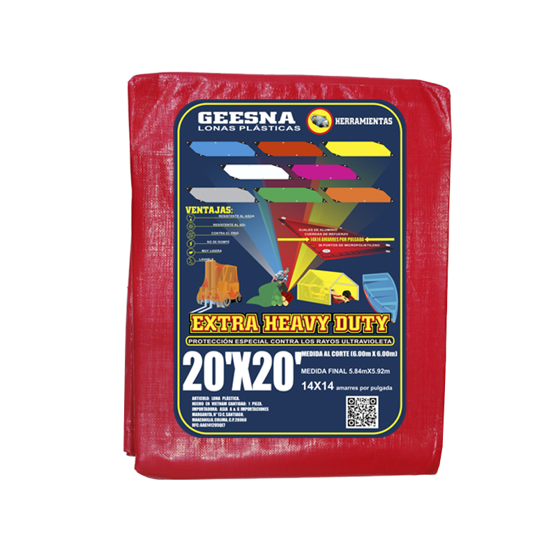 LONA ROJA PES 20X20 (6.00X6.00)  GEESNA  | 4412