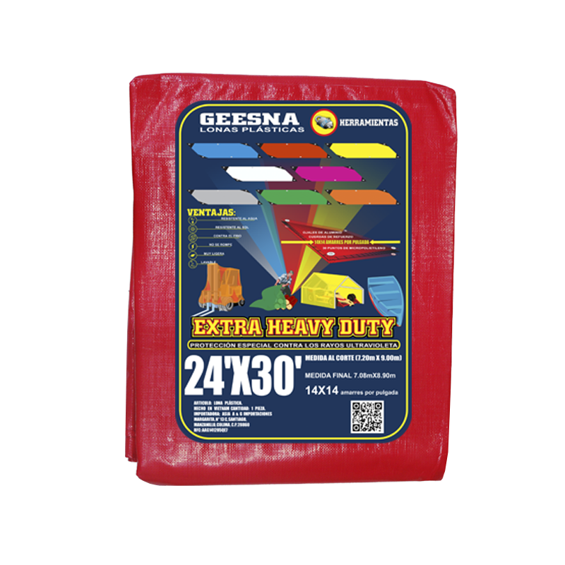 LONA ROJA PES 24X30 (7.20X9.00)  GEESNA | 4416