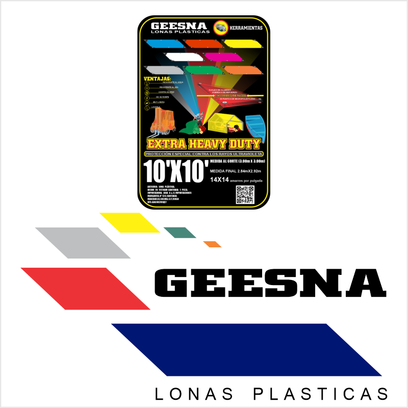 LONA AZUL PES 10X12  (3.00X3.60)  GEESNA | 4839