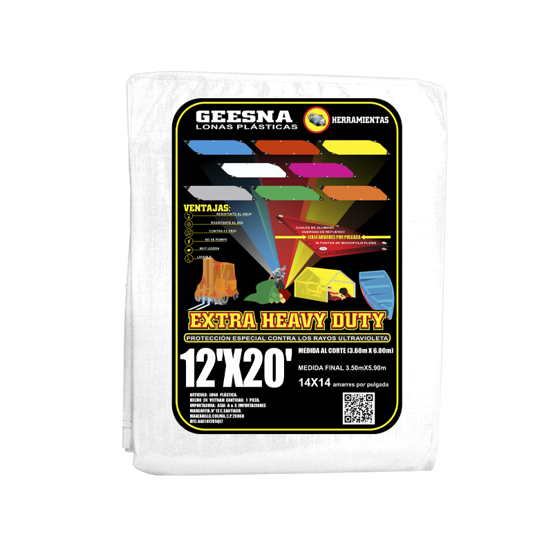 LONA BLCA PES 12X20 ( 3.60X6.00)  GEESNA | 4889