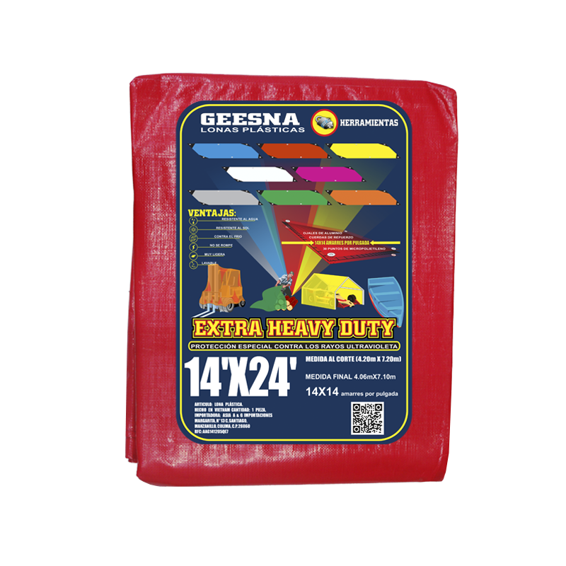LONA ROJA PES 14X24 (4.20X7.20)  GEESNA | 5905