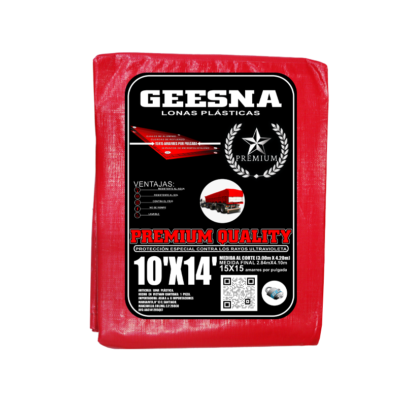 LONA ROJA 220G 10X14 ( 3.00X4.20) GEESNA | 60207