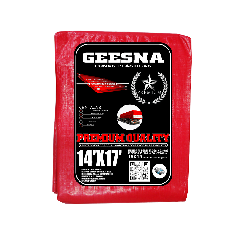 LONA ROJA 220G 14X17 ( 4.20X5.10) GEESNA | 60212