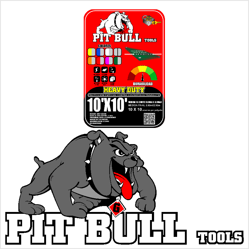 LONA PIT BULL GR-GR 110G 12X12 (3.60X3.60) | 60541