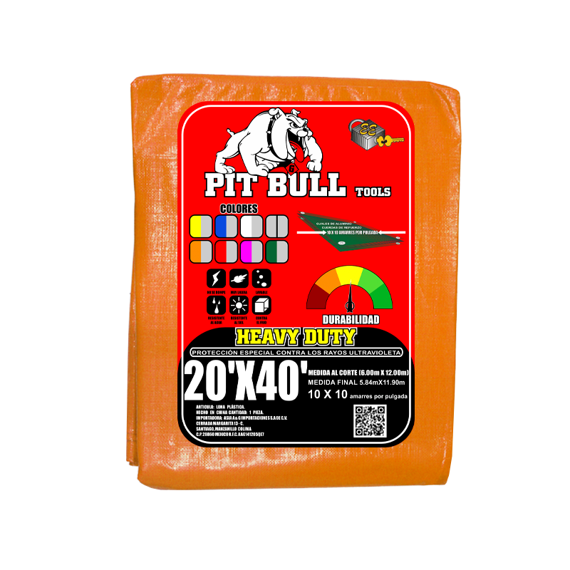 LONA PIT BULL NR-GR 110G 20X40 (6.00X12.00) | 60584