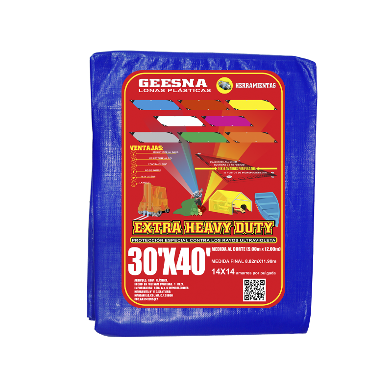 LONA AZUL PES 30X40  (9.00X12.00) GEESNA | 8239