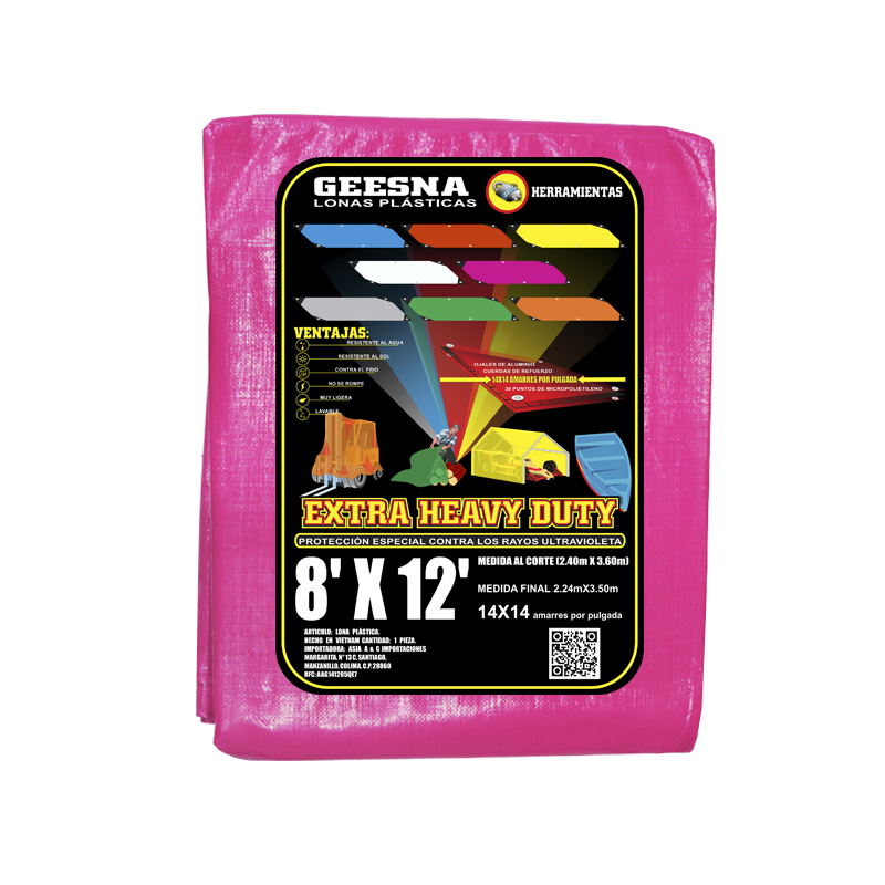 LONA ROSA PES  8X12 ( 2.40X3.60)  GEESNA | 8261